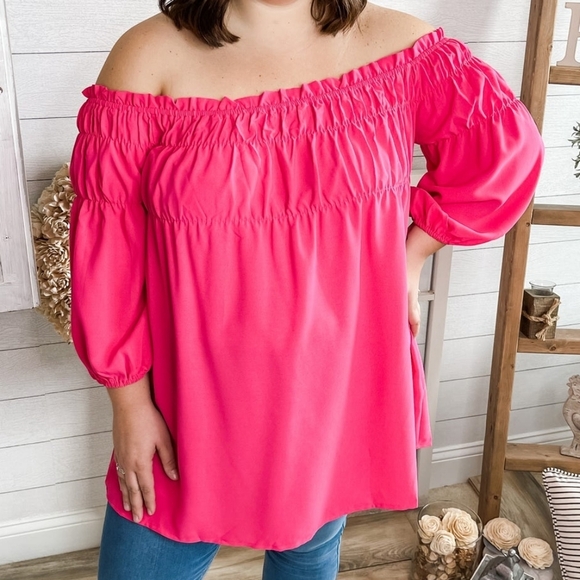 Katherine Barclay Off the Shoulder Blouse Size Small New - Picture 2 of 7